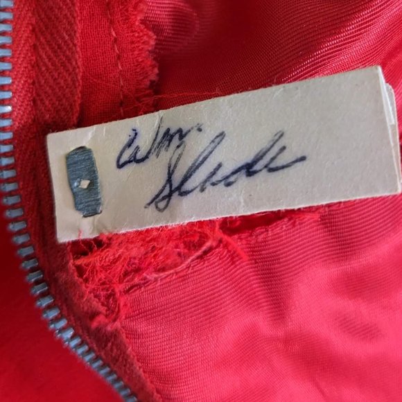 Mike Benet Formals 1960s Vintage Red Chiffon Intricate Sequin Dress - size 10* - Picture 16 of 16